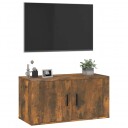  Vegghengt TV benk røkt eik 80x34,5x40 cm