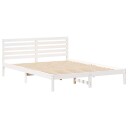  Sengestamme med hodegjerde Hvit 160 x 220 cm Heltre furu