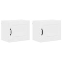  Kjøkkenskap med hylle 2 pcs Høyglanset hvit 50 x 31 x 40 cm