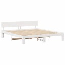  Sengestamme med hodegjerde Hvit 200 x 200 cm Massivt furutre