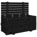 vidaXL Putekasse svart 91x40,5x42 cm heltre furu