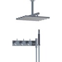 Vola 5474R-051A dusjtermostat, med hode- og hånddusj, messing natur