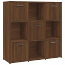 vidaXL Bokhylle brun eik 90x30x90 cm konstruert tre