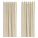  Gardiner med gardiner 2 pcs Krem 140 x 245 cm Fløyel