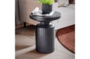 Sidebord Wohnling Metall Rund 40 cm Svart Hamret Utseende Industriell -