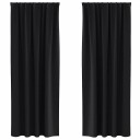  Gardiner med gardiner 2 pcs Svart 225x140cm Polyester