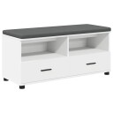 vidaXL Gangbenk Hvit 100 x 38 x 46 cm Konstruert treverk og stoff