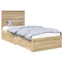  Sengestamme med skuff Sonoma eik 90 x 190 cm Konstruert tre