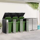 vidaXL Oppbevaring for 3 søppelbøtter Antrasitt 340 x 77.5 x 115.5 cm