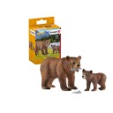 schleich  Grizzlybjørnemor med unge 42473