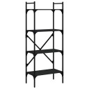  Bokhylle 4 etasjer svart 56x31,5x138,5 cm konstruert tre