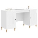 vidaXL Skrivebord Glanset Hvit 142,5 x 50 x 75 cm Konstruert tre