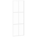 vidaXL Skyvedør hvit 76x205 cm herdet glass og aluminium