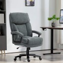 Kontorstol ergonomisk skrivebordsstol med vippefunksjon linlook høydejusterbar PC stol med svingfunksjon tykke puter lastek