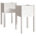 vidaXL Plantekasser 2 stk 40x40x70 cm heltre furu hvit