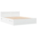  Sengeramme med hodegavl hvit 150x200 cm konstruert tre 8721102855597