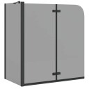 Dusjinnhegning Svart 120 x 68 x 130 cm ESG Glass og Aluminium