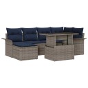 vidaXL Hagesofa Set 7 stk. Grå [Syntetisk]: Poly Rattan