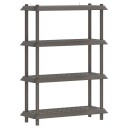 vidaXL Hyllesystem 4 nivåer 100 x 40 x 136,5 cm PP Lysegrå