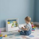 Montessori barnebokhylle – 3 etasjes oppbevaringsboks hvit MDF
