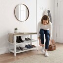 Skobenk med sete – plassbesparende arrangør med 2 hyller