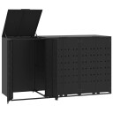  Søppeldunkskur for 3 dunker svart 207x79x117 cm stål