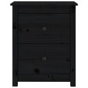 vidaXL Nattbord 2 stk svart 50x35x61,5 heltre furu