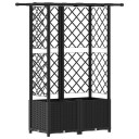 vidaXL Hevet Bed med Trellis og Tak Svart 124 x 40 x 136 cm PP