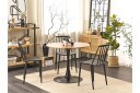 Calmar Spisebord 90 cm Rund - Lys Brun/Sort