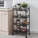 Selgro Metall hylle mobil baderom med 4 hyller hjul ModernHome Svart