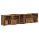  Sideboard med LED Lys Gammelt Tre 283x37x67 cm Ingeniørtre