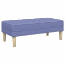  Benk Jeans Blå 113x57x39 cm Stoff