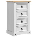  Nattbord med skuff Corona Hvit 53 x 39 x 84 cm Massiv furu