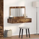  Vegghengt sminkebord Røkt eik 100x40x70 cm