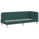  Hjørnesengramme med hodegjerde Mørkegrønn 80 x 200 cm stoff
