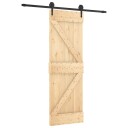 vidaXL Skyvedør Naturlig og svart 70 x 210 cm Massiv Furu Tre