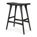 Ethnicraft Osso Barstol Lav Svartlakkert eik/Black leather