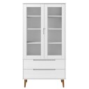  Vitrine MOLDE hvit 90x35x175 cm heltre furu