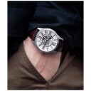 Stührling Original Herreklokke 3942.1 Atrium Sølvfarget/Lær Ø42 mm