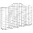 vidaXL Gabionkurver buede 10 stk 200x30x120/140 cm galvanisert jern