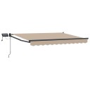 vidaXL Manuell utvidbar markise med LED lamper 3,5 x 2,5 m