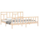 vidaXL Sengeramme med hodegavl 200x200 cm heltre