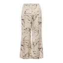 Soaked in Luxury Slclero Flared Printed Pants   CreaM