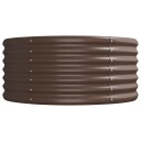 vidaXL Plantekasse pulverlakkert stål 440x80x36 cm brun