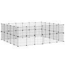 Vidaxl Dyrebur 44 Paneler Med Dør Svart 35X35 cm Stål