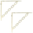 vidaXL Vegghylleskinner 2 stk. Antikk hvit 21 x 21 x 3,5 cm Stål