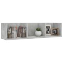 vidaXL Veggmontert CD-hylle betonggr? 75x18x18 cm sponplate