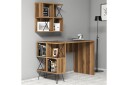 Skrivebord Amtorp 120 cm med Oppbevaring Hylle + Bokhylle Li   Brun/Svart