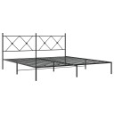  Sengeramme i metall med sengegavl svart 183x213 cm 8721012373914