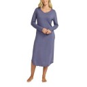 Damella Bamboo Plain Long Sleeve Nightdress Blå Bambus X Large Dame
